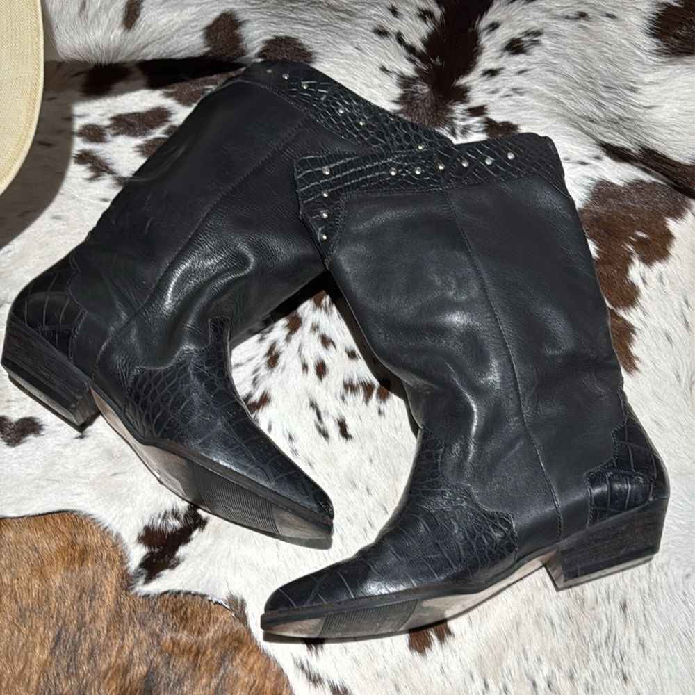MARC ALPERT 100% LEATHER WESTERN STUDDED BOOTS BURNING MAN SIZE ‎ 8.5 T1 - Picture 10 of 12
